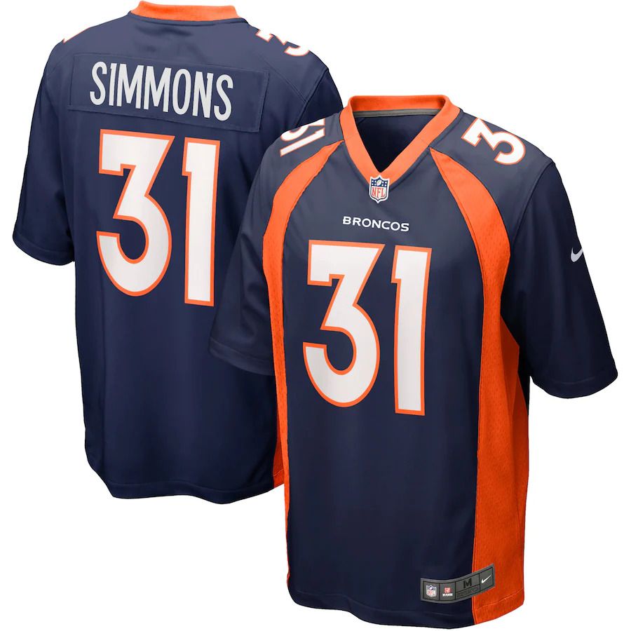 Men Denver Broncos 31 Justin Simmons Nike Navy Alternate Game NFL Jersey